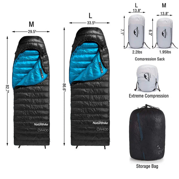 Comfortable sleeping bag for hiking