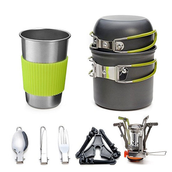 Camping Stove Set Pot Combination Portable Picnic Stove Tableware