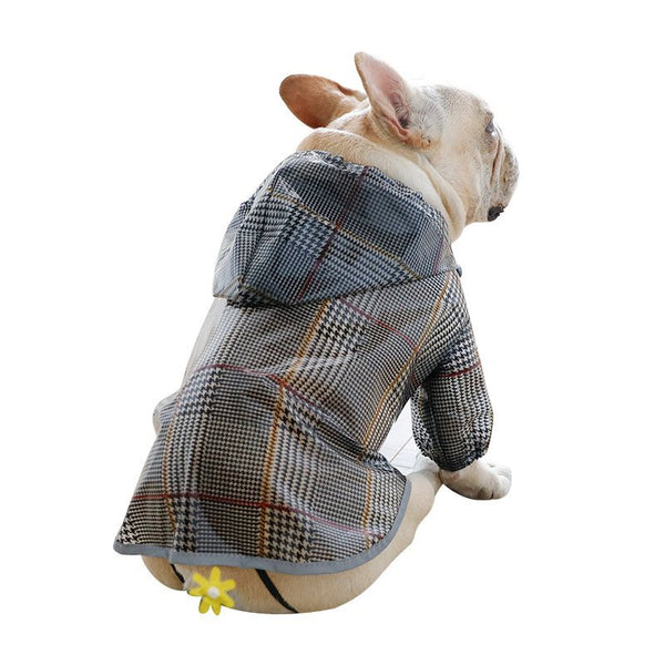 Dog plaid raincoat