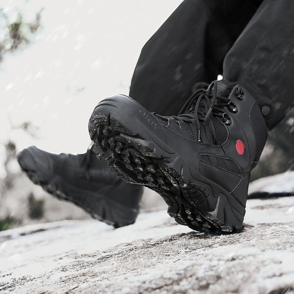 Men's Export Winter Camping Combat Military Fleece-lined Warm Snow Outdoor Climbing Boots Training Shoes